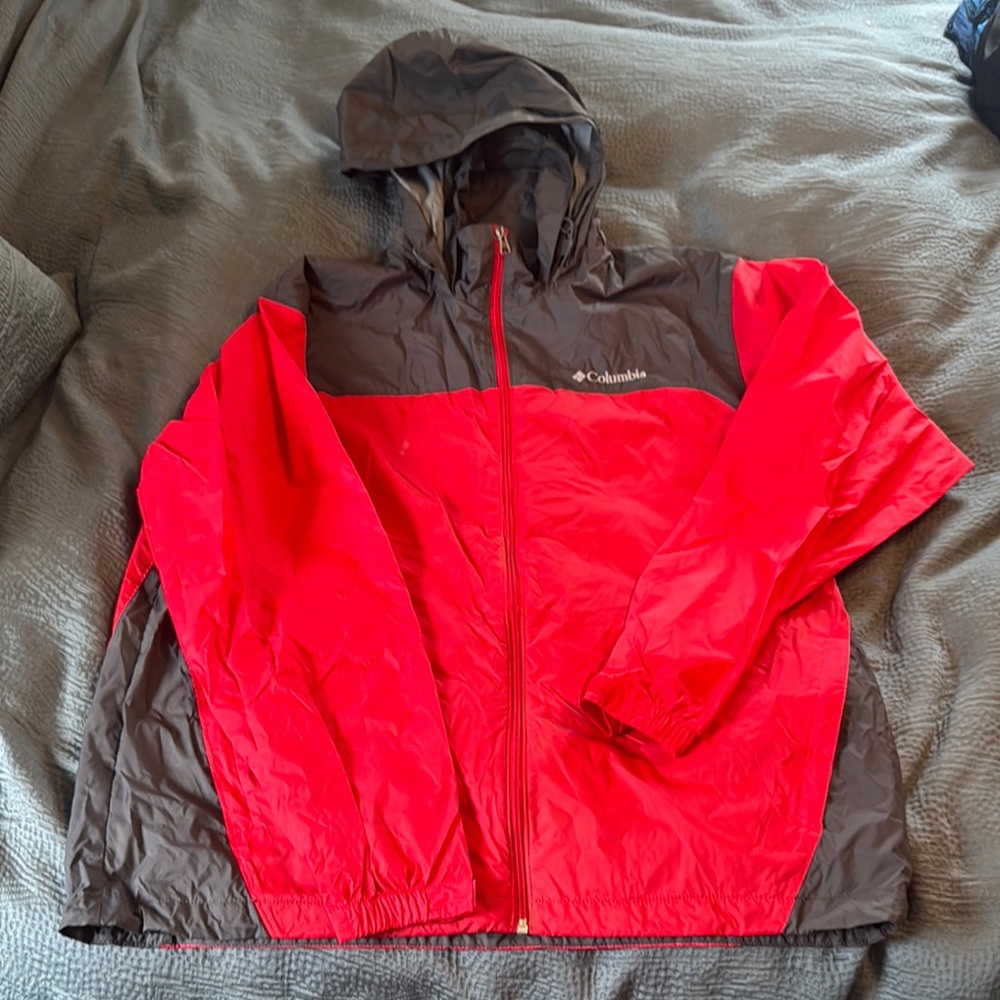 Columbia Red and Brown Windbreaker